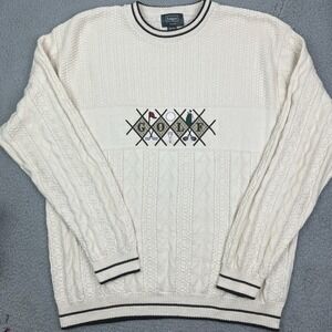 Vintage Haggar Tour Golf Sweater Cable Knit Crewneck Pullover Sweatshirt XXL‎